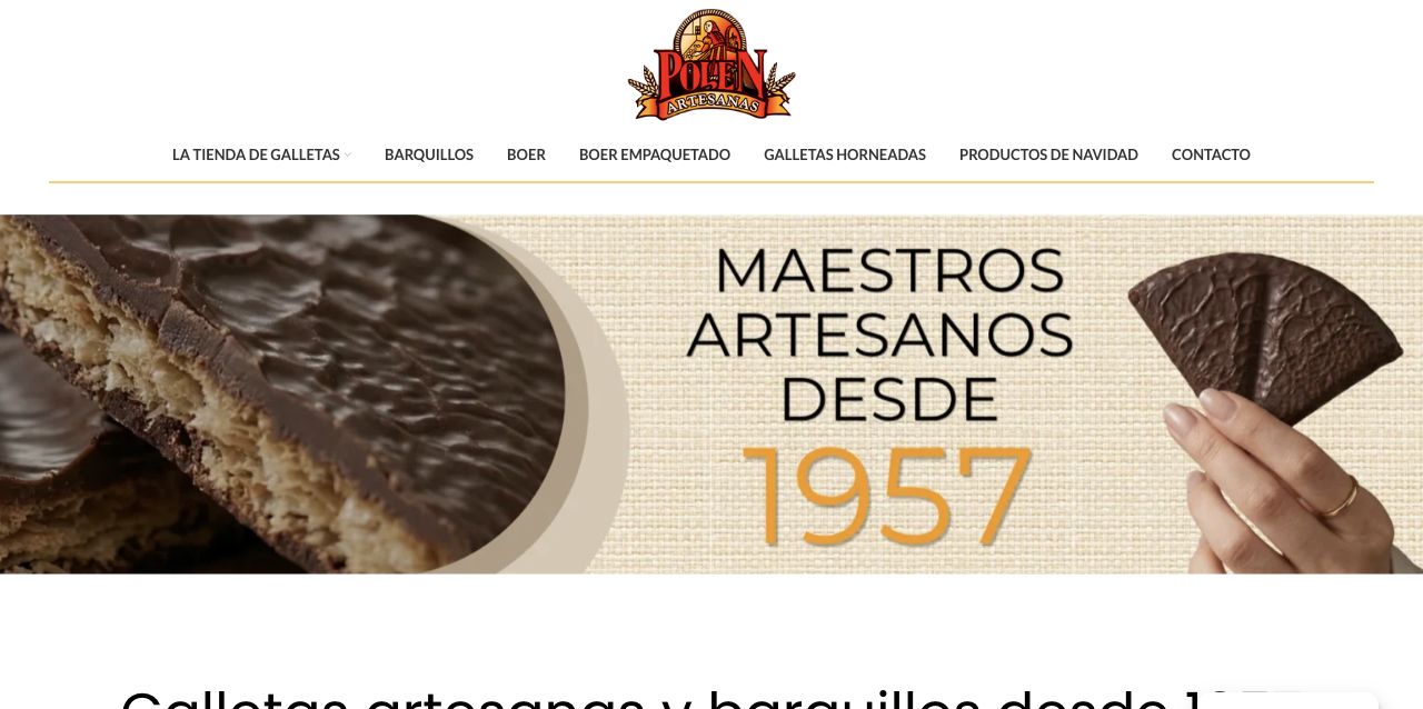 Captura de la página de inicio de Galletas Polen