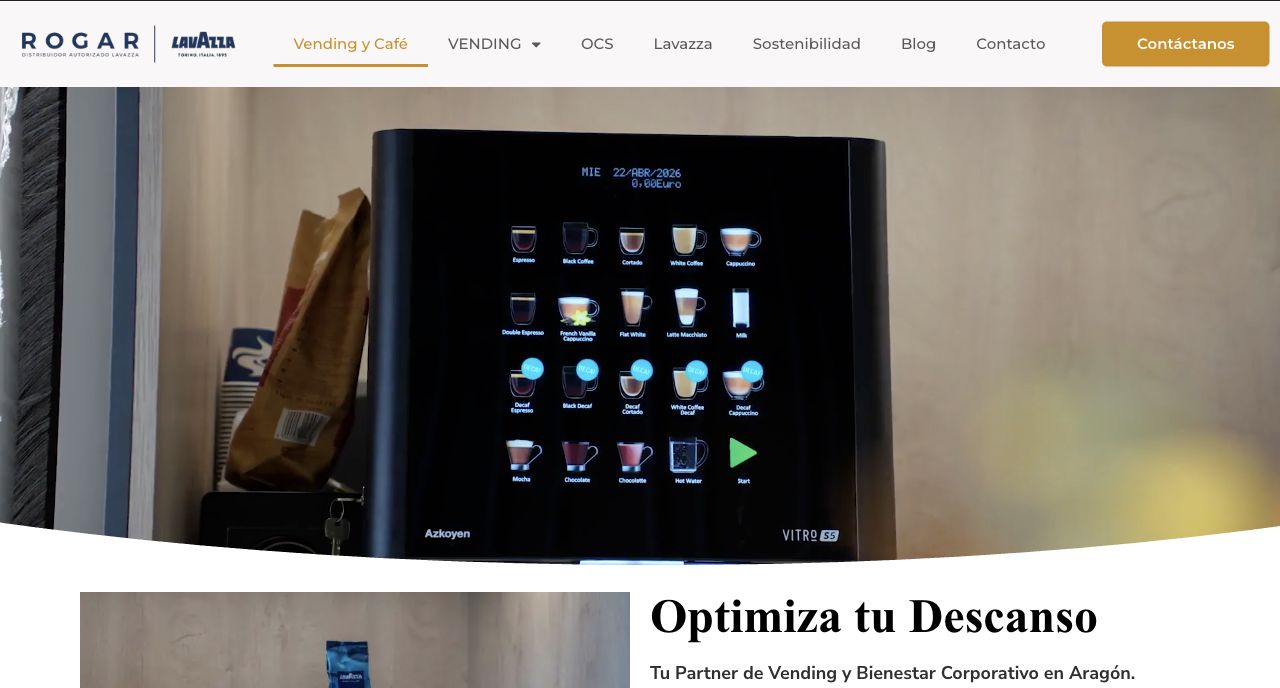Captura de la página de inicio de Automáticos Rogar